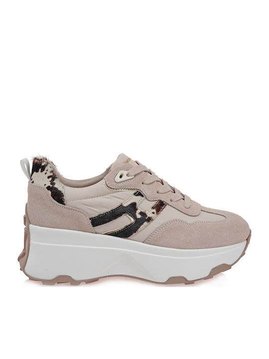 Sneakers Pentru Femei Bej Căprioară