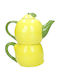 Marva Ceainic cu Cană Ceramică Maro