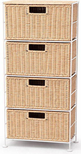 Office Storage Drawer Metal Beige 41x27x82cm