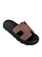 Leather Women's Flat Sandals Flatforms in Brown Color
