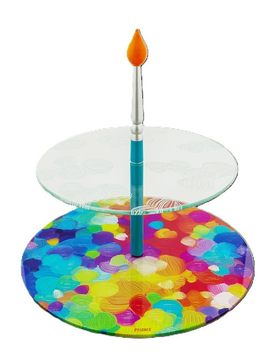 Pylones Γυάλινη Ορντεβιέρα με Βάση Ø25cm Π25xΜ25cm