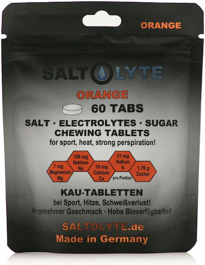 Saltolyte Salt, Electrolytes & Sugar Portocaliu 60 tablete masticabile