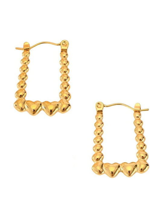 FantazyStores Earrings Hoops made of Steel Gold Plated