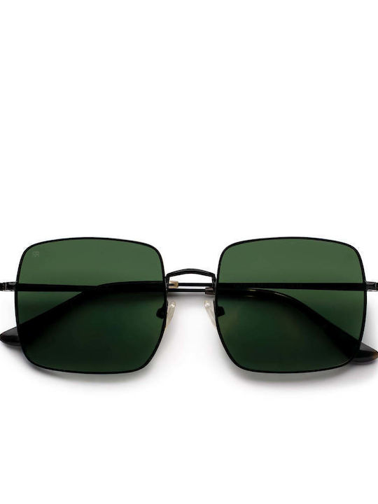 Red Raven Venomous Women's Sunglasses with Black Frame and Green Polarized Lenses