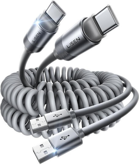 Lisen USB 2.0 Cable USB-C male - USB-A Γκρι YL0125090001