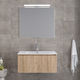 Furnibath Countertop with Sink & Mirror with Light L81xW46xH35cm Walnut