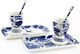 Atmosphera Blue Leaves Eierbecher aus Porzellan...