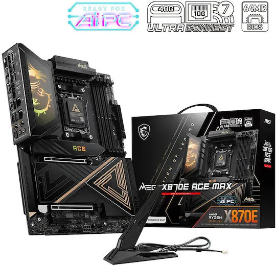 MSI MEG X870E ACE MAX Wi-Fi Motherboard ATX με AMD AM5 Socket 7E85-001R
