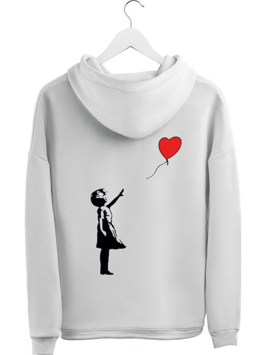 Φούτερ Τύπωμα Banksy Hood916-λευκό