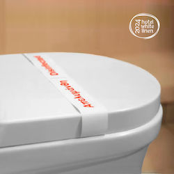 Paper Tape 'Disinfected' Toilet Seat Cover