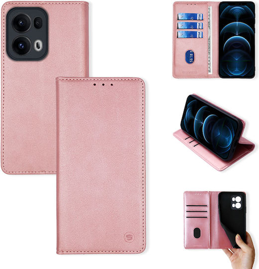 Калъф Портмоне Vintage Magnet Wallet Sonique Oppo Reno13 Pro 5g Розово Злато