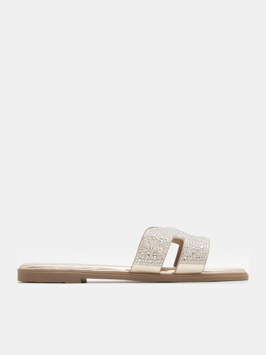 Luigi Women's Flat Sandals in Gold Color
