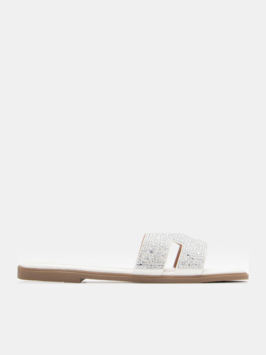 Luigi Women's Flat Sandals with Strap in White ...