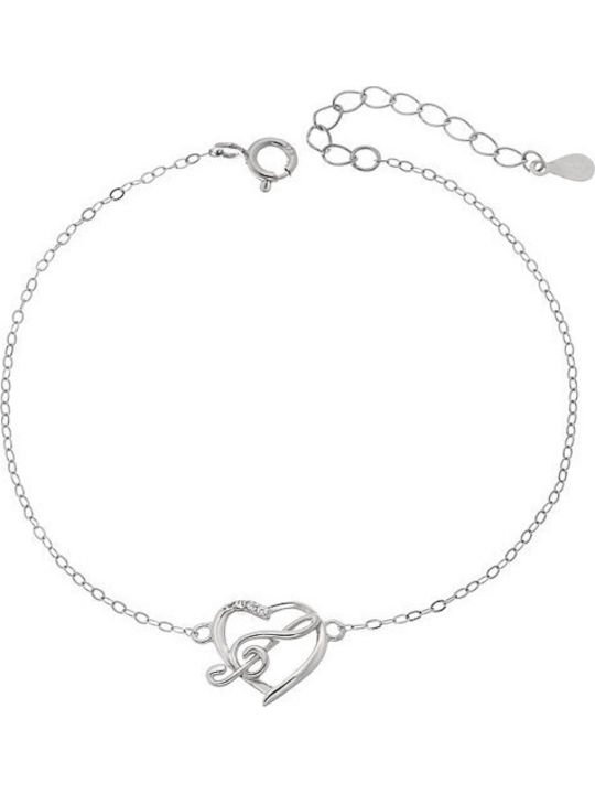 Senza Bracelet with design Heart made of Silver