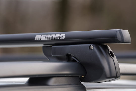 Menabo Aluminum Car Roof Bars Sherman Black 120 Cm Black Color Renault Clio Iii Sporter 5 Doors 2007>2012 Raised Rails Parallel Bars Set 2 Pieces 12280/mb Mp.12280/mb-224