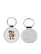 Leather Round Valentine's Day Couples Glitter Silver Keychain