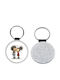 Leather Round Valentine's Day Couples Glitter Silver Keychain