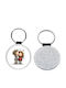 Leather Round Valentine's Day Couples Glitter Silver Keychain