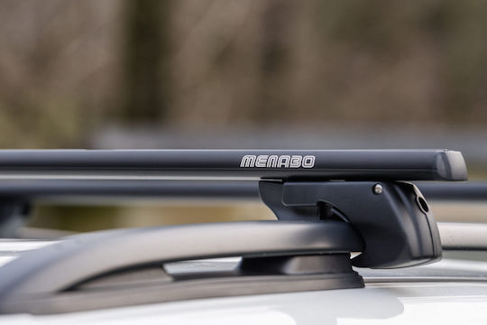Menabo Aluminum Roof Bars Sherman XL Black 135 Cm Black Color Volvo V70 5 Doors 2000>2007 Raised Rails Parallel Bars Set 2 Pieces 12290/mb Mp.12290/mb-215