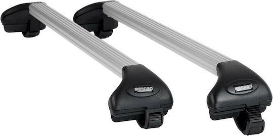 Menabo Folding Aluminum Car Roof Bars Ariete 815-1195 Cm Silver Color BMW X6 E71 5 Doors 2007>2014 Raised Rails 55 Cm Max 2 Pieces 12050/mb Mp.12050/mb-19