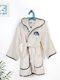 Dimcol Kids Bathrobe Bear Ecru with Hood