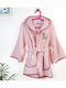 Dimcol Dimcol Baby Bademantel mit Kapuzen Giraffe Rosa