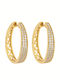Breeze Earrings Hoops from Silver Gold Plated with Stones