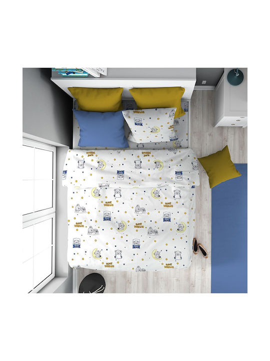 Dimcol Sheet Set Single Cotton Sweet Dreams Whi...