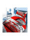 Dimcol Bettwäsche-Set Einzel Baumwolle Home White-red 160x240cm 3Stück