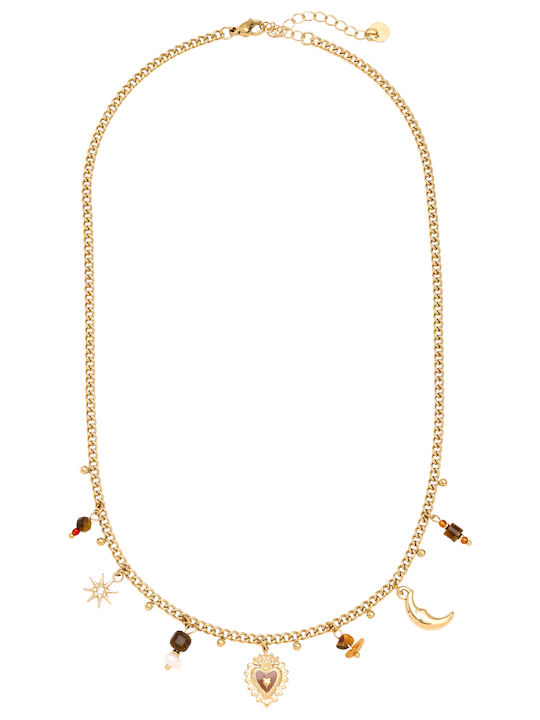 Papoulidis Jewellery Necklace Made of Gold Plated Steel Papoulidis Jewellery Necklace Made of Gold Plated Steel