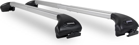Menabo Folding Aluminum Car Roof Bars Ariete 815-1195 Cm Silver Color Bmw X5 G05 5 Doors 2019 Flush Rails 55 Cm Max-2 Pcs 12060/mb Mp.12060/mb-30