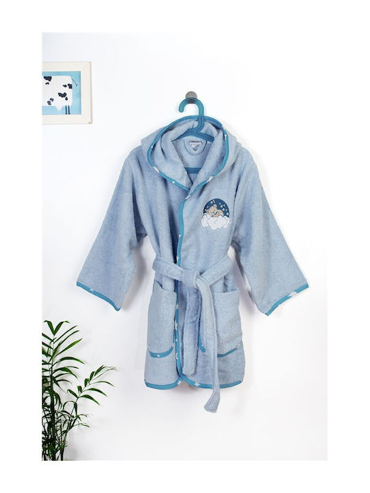 Dimcol Kids Hooded Bathrobe Sky Blue