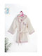 Dimcol Kids Hooded Bathrobe Ecru-pink