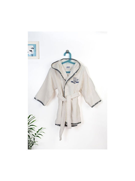 Dimcol Kids Hooded Bathrobe Ecru-grey