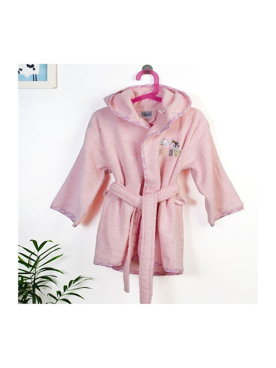 Dimcol Kids Hooded Bathrobe Pink