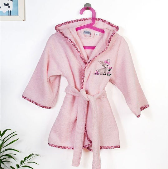 Dimcol Παιδικό Μπουρνούζι Pink με Κουκούλα
