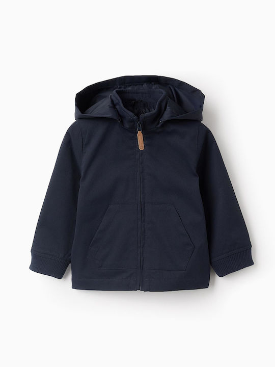 Kids' Casual Jacket Windproof with Hood Blue