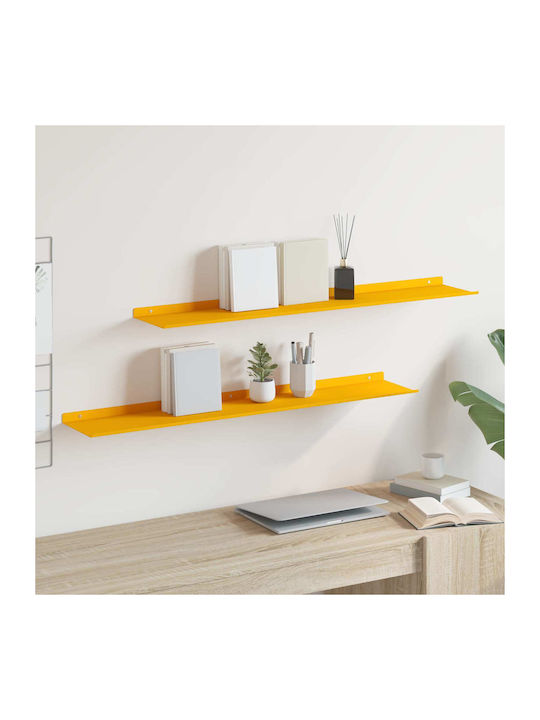 Shelves Wall Chamomile Yellow 2pcs 100x18x2.5cm
