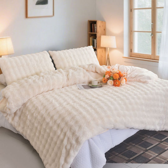 Mc Decor Set Duvet Cover Rabbit 160x240cm Single with Pillowcase Wht