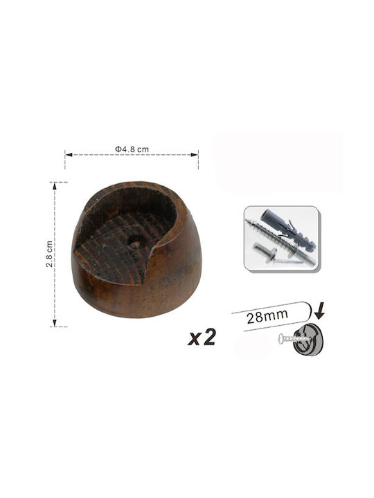 Galifas Curtain rail base Wall Bronze 2pcs