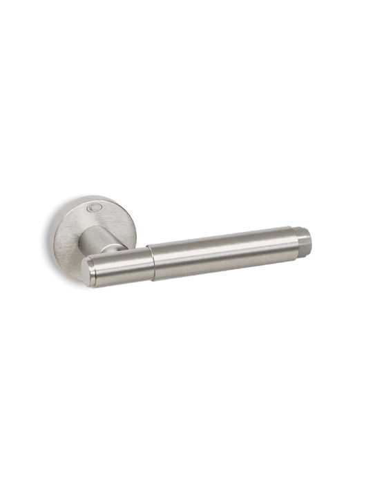 Convex Door Handle Middle Door with Rosette Pair with Mouthpiece Matte Nickel