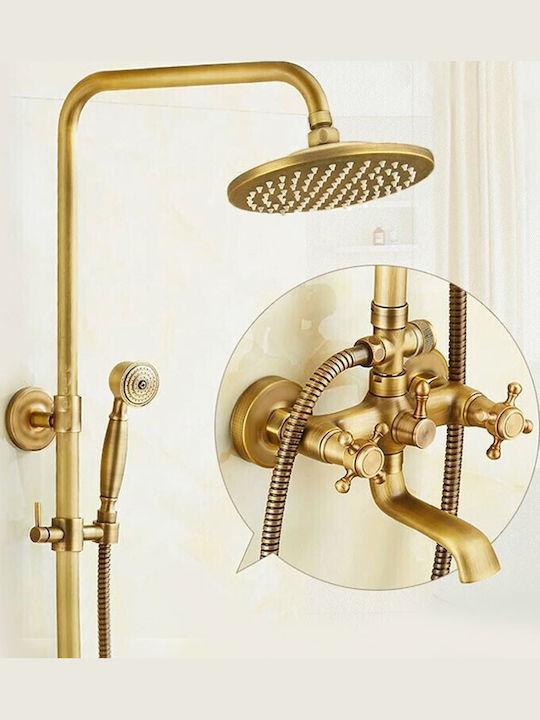 Shower Column with Mixer Bronze