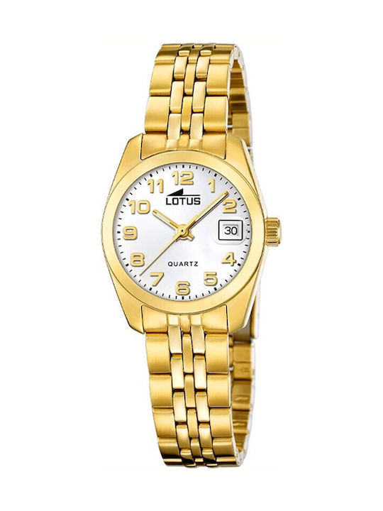 Lotus Watches Γυναικείο Ρολόι Μπαταρίας με Χρυσ...