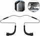 Metal Car Headrest Hanger Silver-Black Oem
