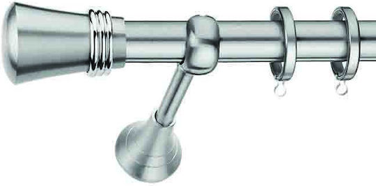 Enis by Domus Metallic Curtain Pole Limnos Double with Rail 160cm Nickel Matte-Chrome