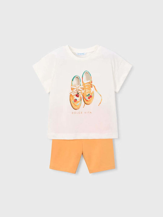 Mayoral Kids' Set with Shorts Summer 2pcs Orange