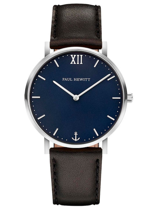 Paul Hewitt Γυναικείο Ρολόι 36mm Μπαταρίας με Καφέ Δερμάτινο Λουράκι