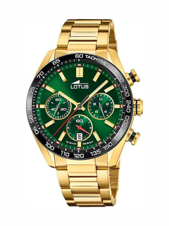 Lotus Watches Мъжки Часовник На Батерия Със Златиста Стоманена Гривна