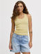 Stretch Women's Blouse Cotton Sleeveless Yellow