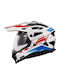 Helmet Dual Sport Mx702 Pioneer Ii Namib Gloss White Blue Red LS2